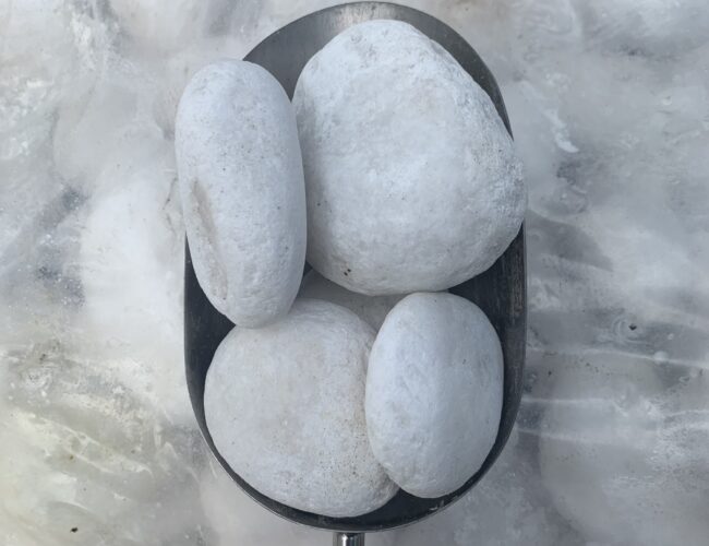 50 – 70MM Snow White Pebbles – 20KG Bag